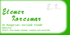 elemer korcsmar business card