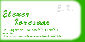 elemer korcsmar business card